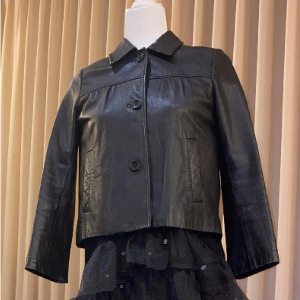 Theory Black Leather Jacket